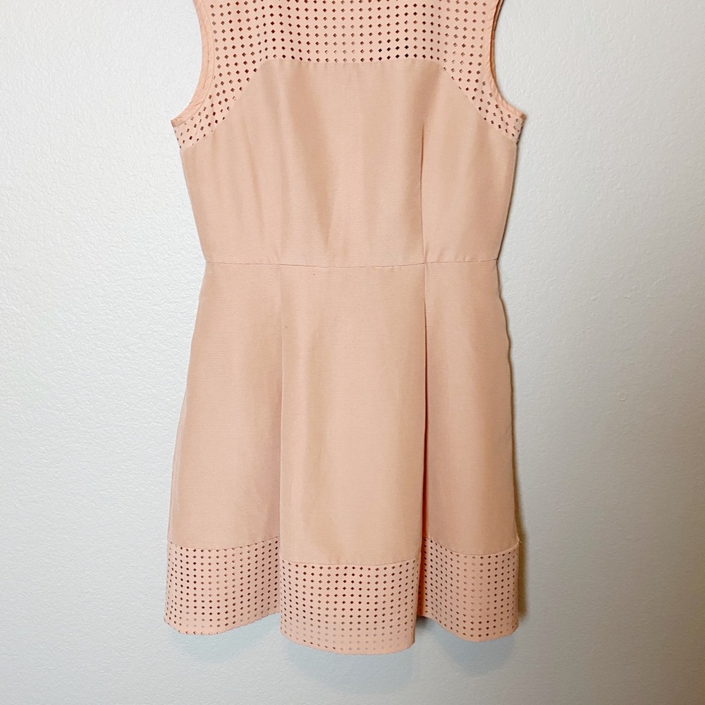 J. Crew Laser Cut A Line Zipper Dress Blush 4 - Picture 4 of 8